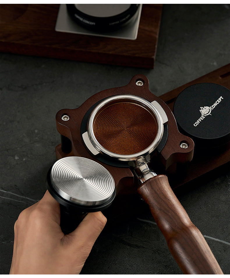 Adjustable spring tamper comparison — light vs full press