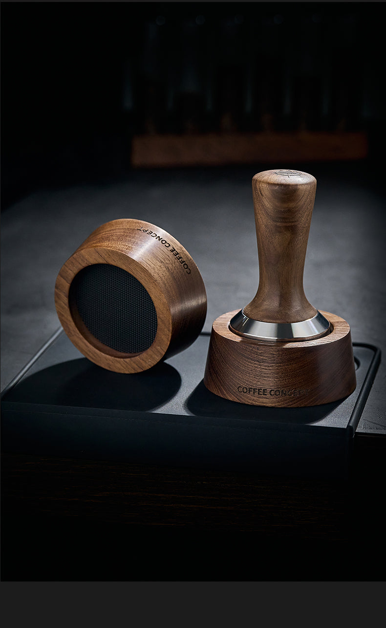 Walnut Espresso Tool Organizer Stand - Multi-Slot Storage for Tamper & Distributor Under $36 - COFFEECONCEPT