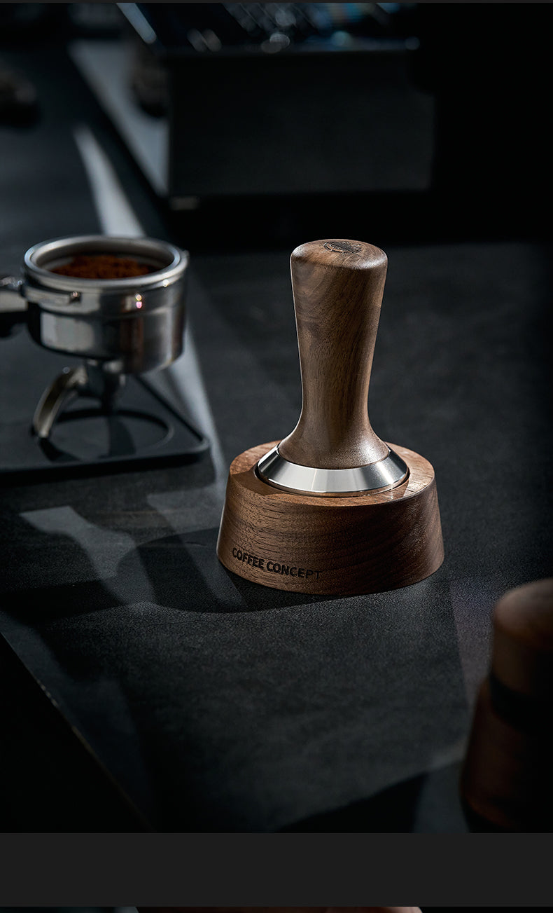 Walnut Espresso Tool Organizer Stand - Multi-Slot Storage for Tamper & Distributor Under $36 - COFFEECONCEPT