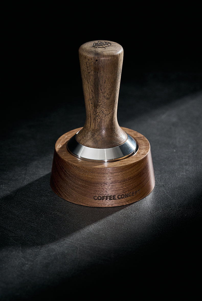 Walnut Espresso Tool Organizer Stand - Multi-Slot Storage for Tamper & Distributor Under $36 - COFFEECONCEPT