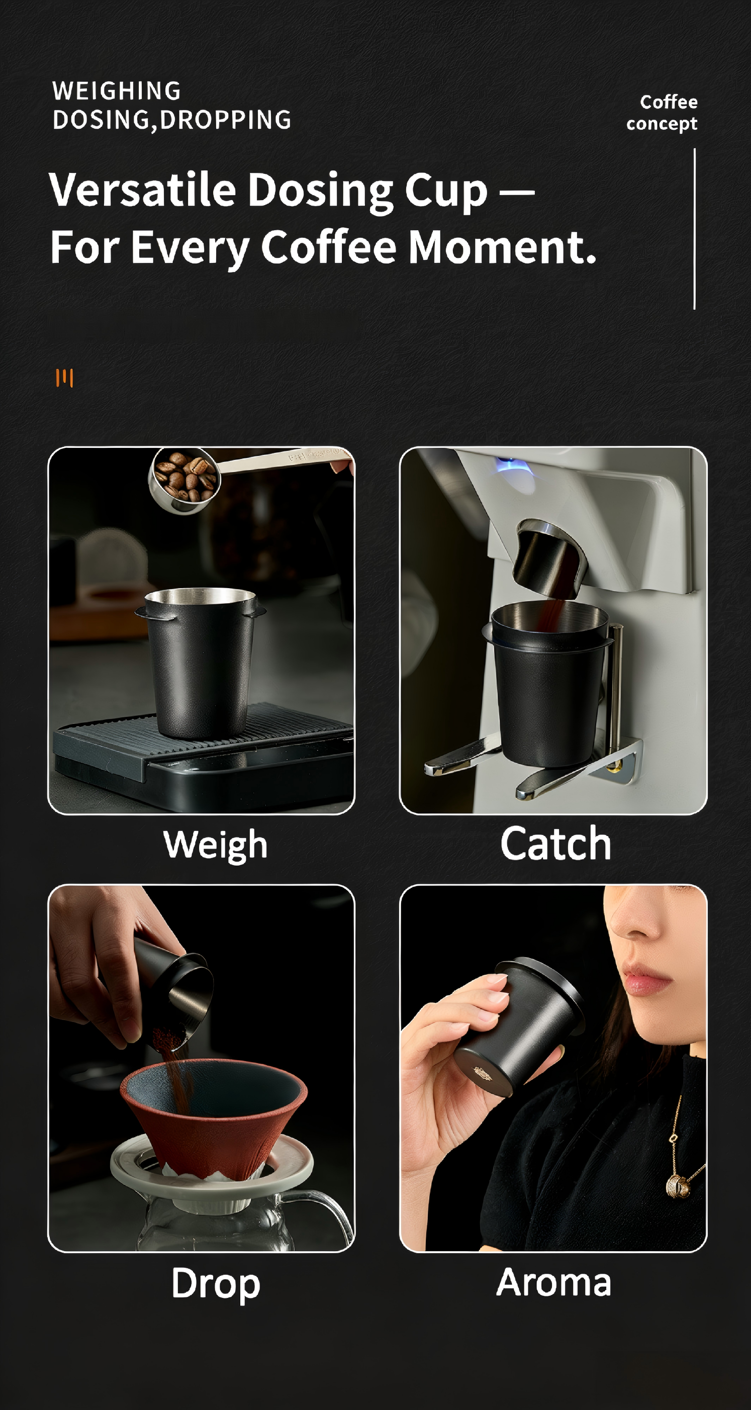 Best Coffee Dosing Cup for Espresso - Inverted Aroma Cup 51/53/58mm Under $10 - COFFEECONCEPT