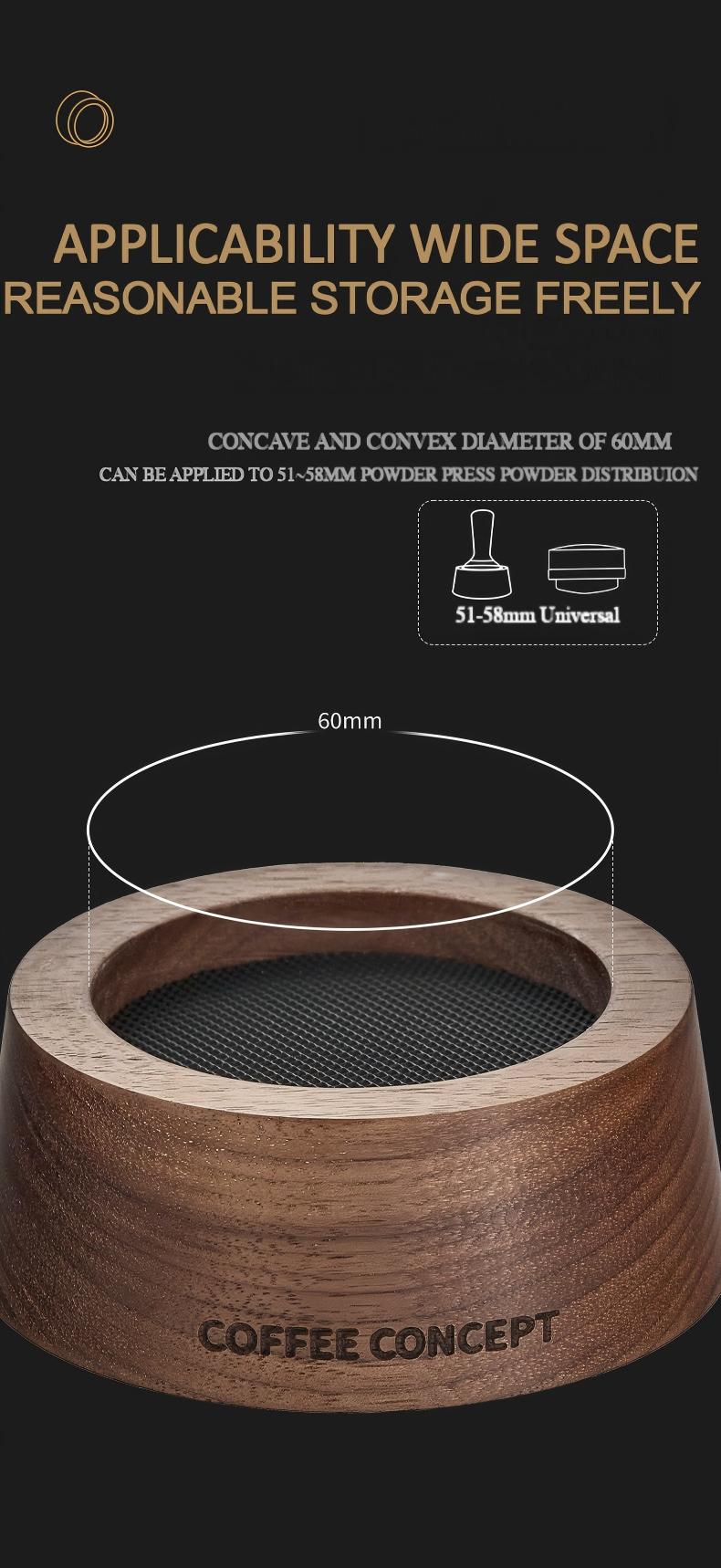 Walnut Espresso Tool Organizer Stand - Multi-Slot Storage for Tamper & Distributor Under $36 - COFFEECONCEPT