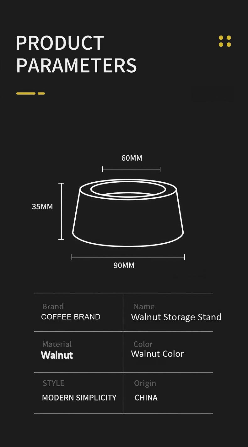 Walnut Espresso Tool Organizer Stand - Multi-Slot Storage for Tamper & Distributor Under $36 - COFFEECONCEPT