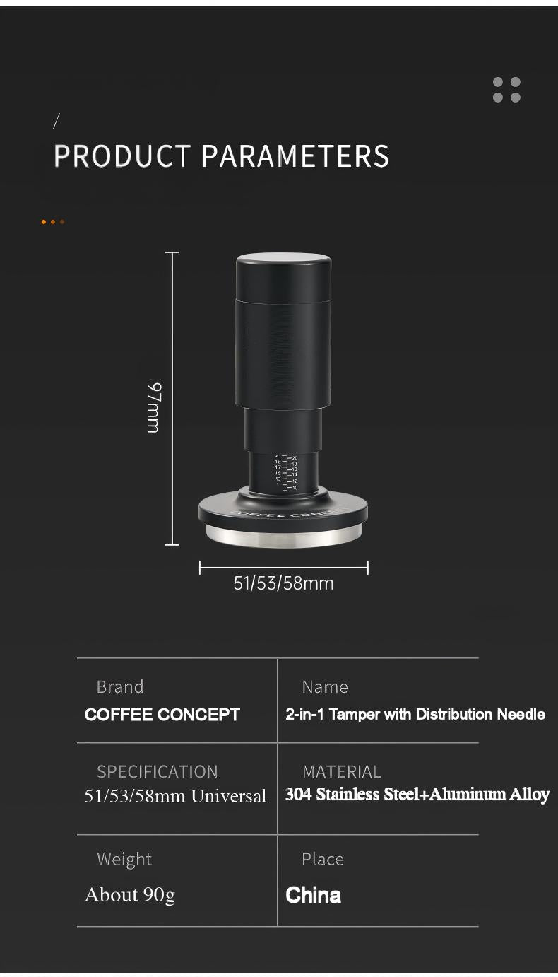 Coffee tamper set packaging and accessories