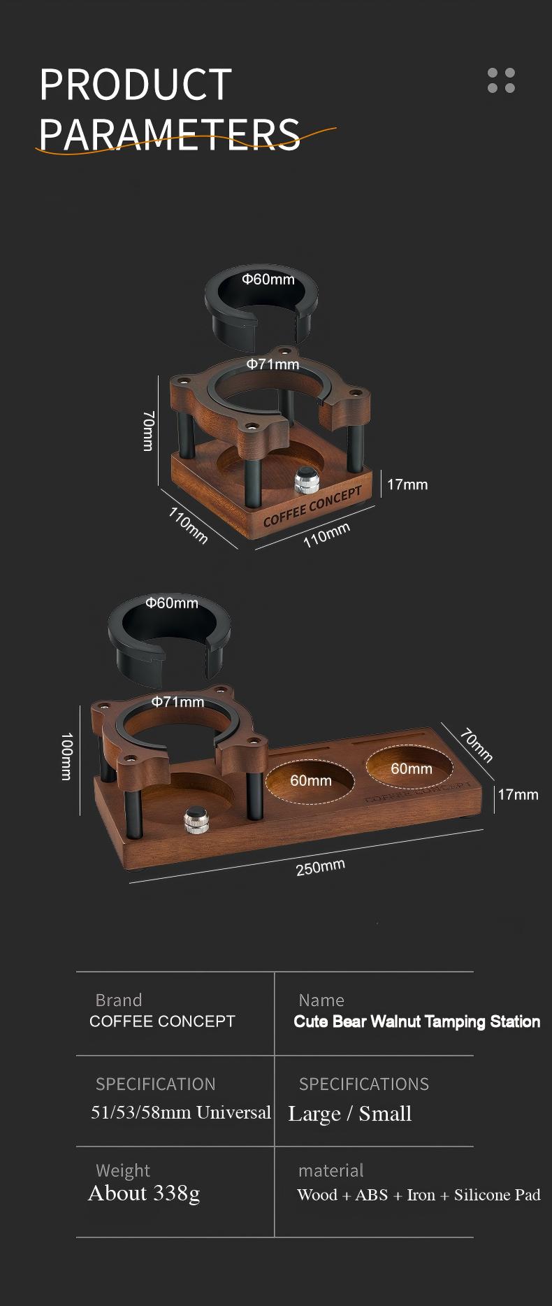 Bear tamper lifestyle shot — espresso preparation