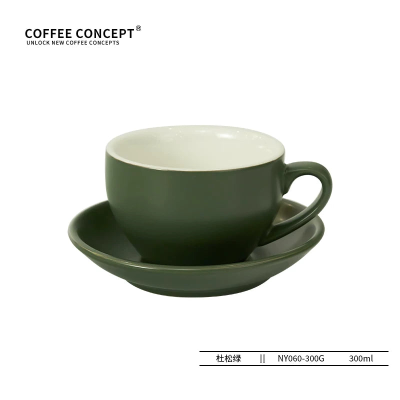 【COFFEE CONCEPT】Sawada Coffee Cup & Saucer Set, Professional Latte Art Cup, Thick Ceramic Espresso Cup for Pattern Design