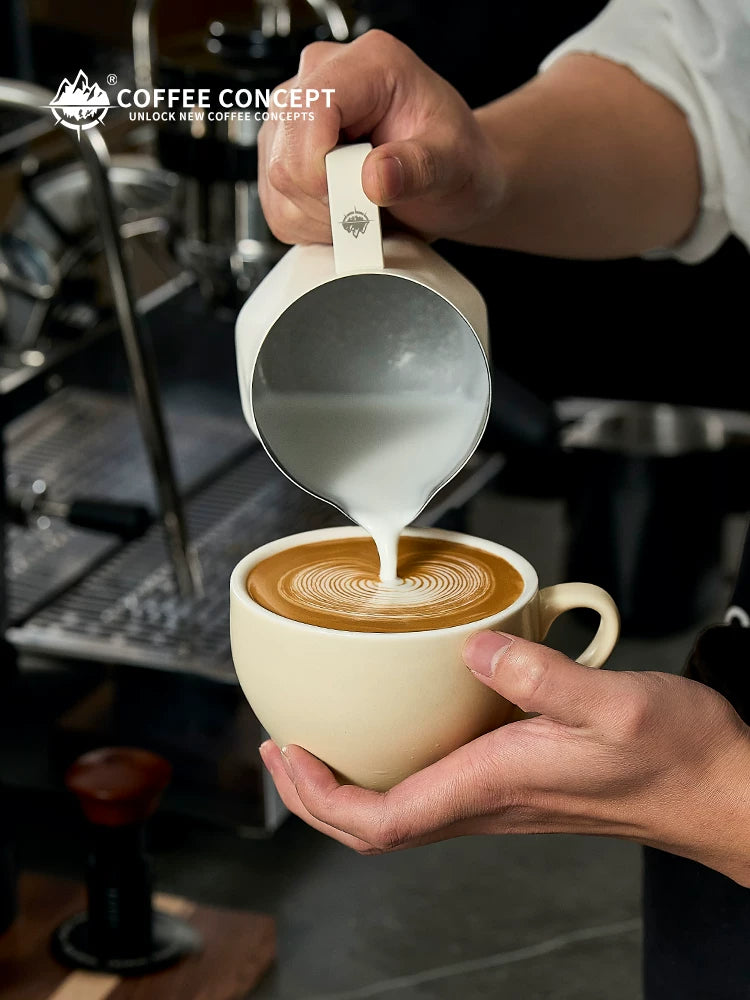 【COFFEE CONCEPT】Sawada Coffee Cup & Saucer Set, Professional Latte Art Cup, Thick Ceramic Espresso Cup for Pattern Design
