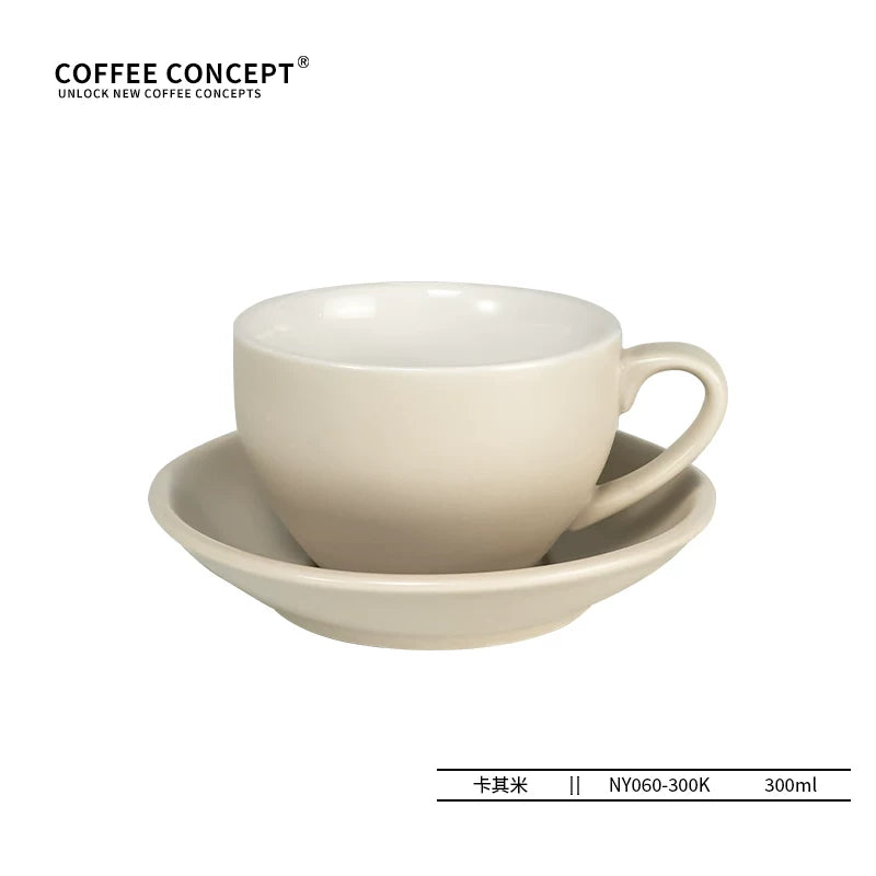 【COFFEE CONCEPT】Sawada Coffee Cup & Saucer Set, Professional Latte Art Cup, Thick Ceramic Espresso Cup for Pattern Design