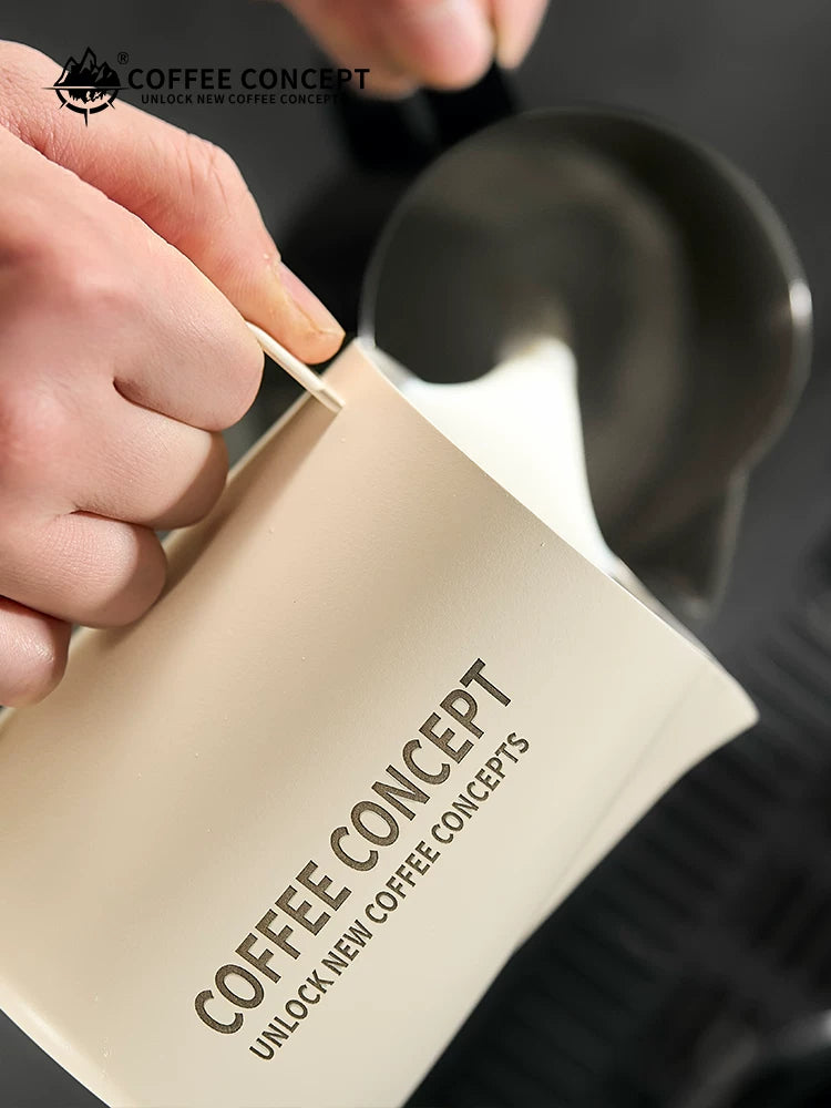 【COFFEE CONCEPT】Professional Latte Art Milk Pitcher with Eagle Beak Spout, Stainless Steel Milk Frothing Cup, Espresso Coffee Tool