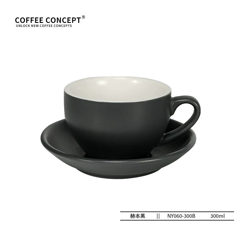 【COFFEE CONCEPT】Sawada Coffee Cup & Saucer Set, Professional Latte Art Cup, Thick Ceramic Espresso Cup for Pattern Design