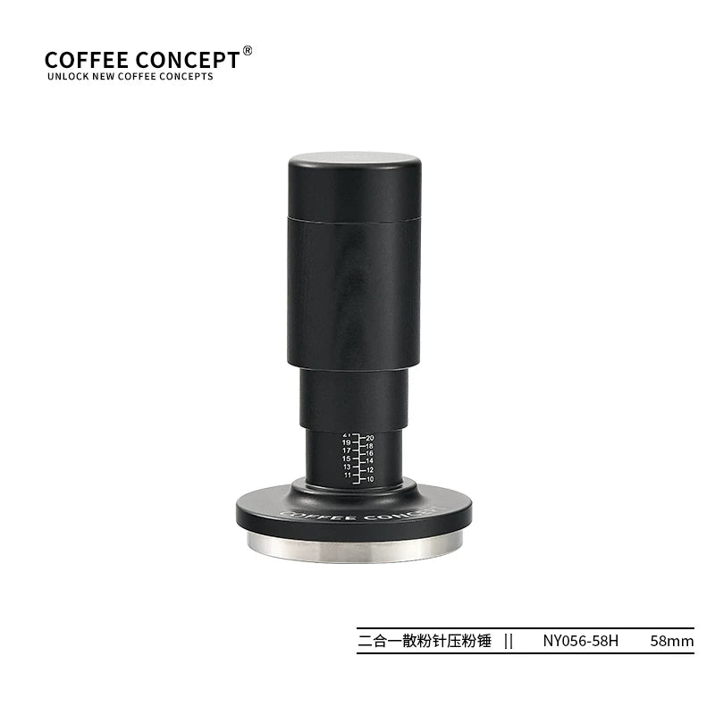 【COFFEE CONCEPT】Anti‑Distribution Coffee Tamper, Adjustable Balance Spring, Constant Pressure Coffee Tamper 3‑Piece Set